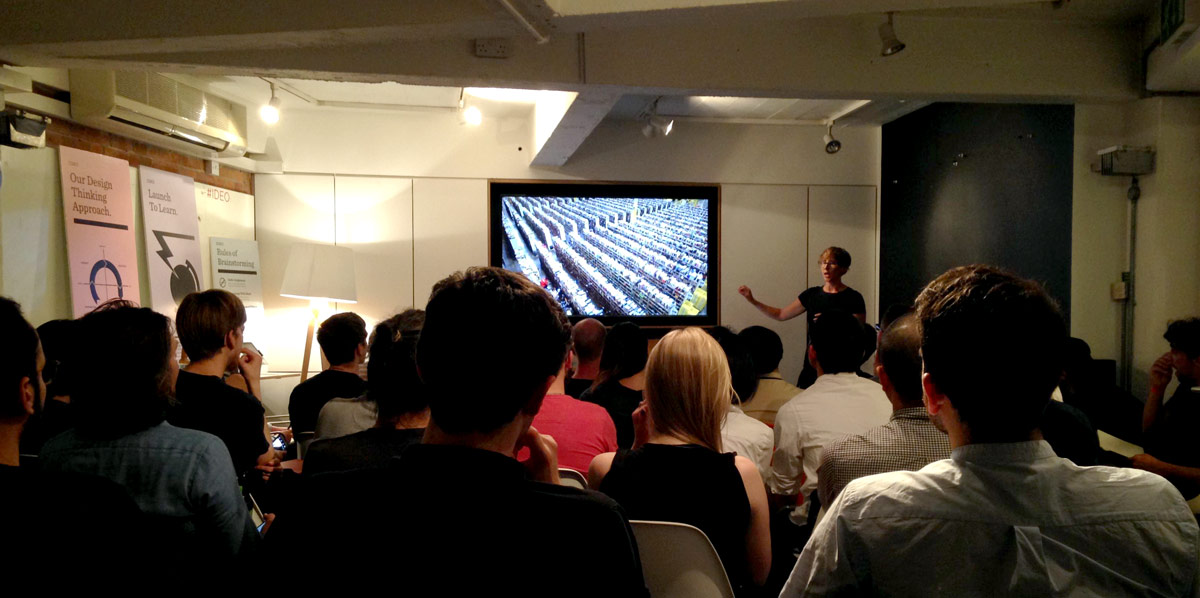 Talk on Implicit Interactions at IxDA London by Karey Helms, photo by Jill Lin