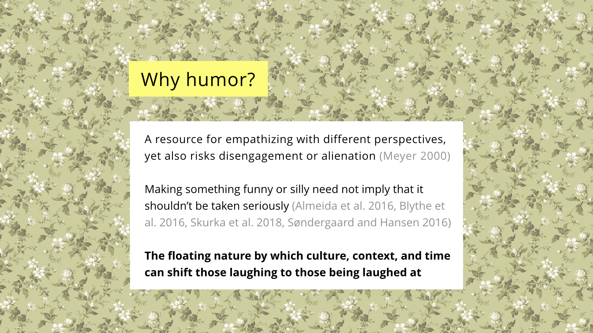 NordiCHI future scenarios presentation: Why use humor in design?